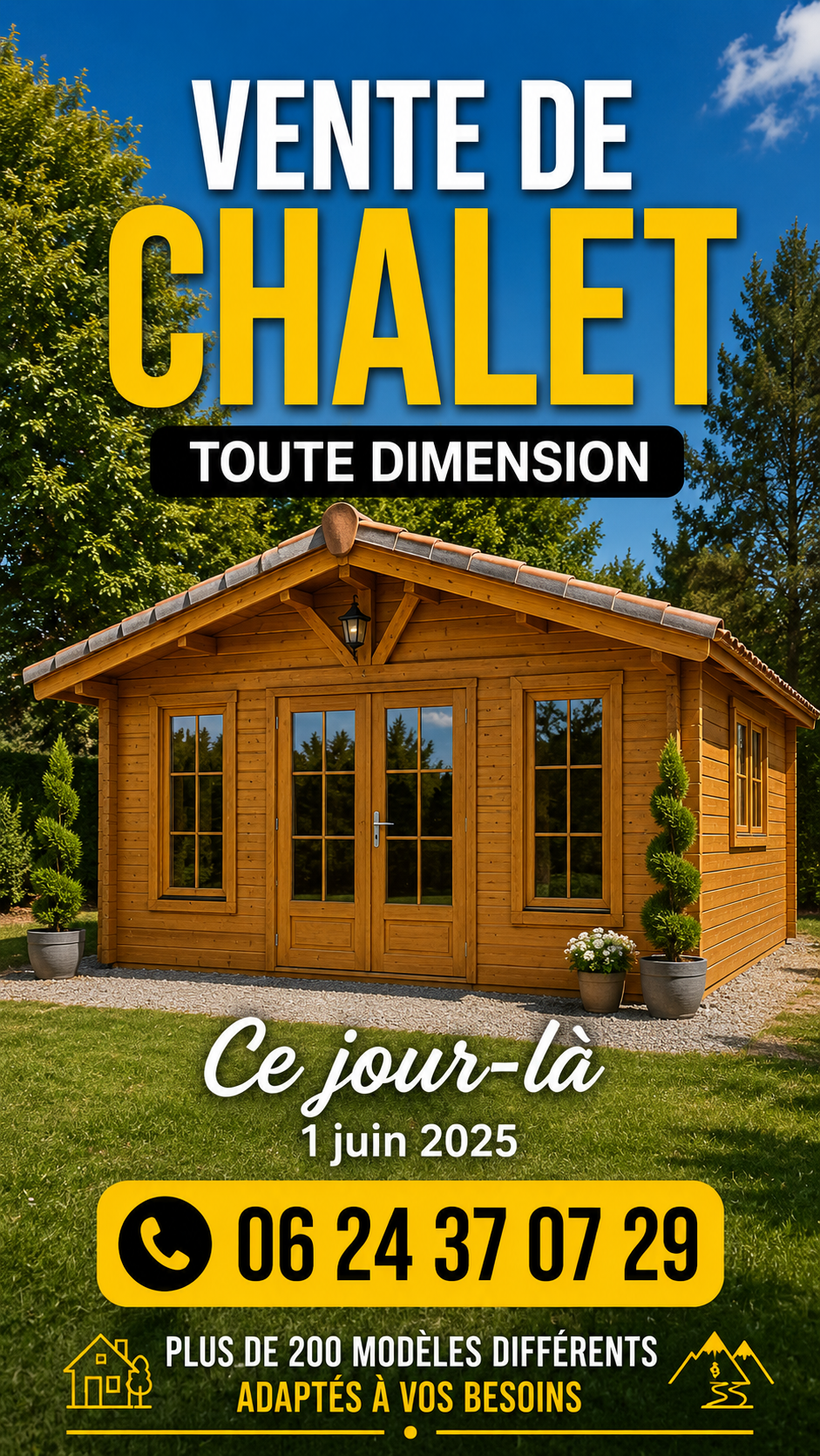 Vente de Chalet, toute dimension